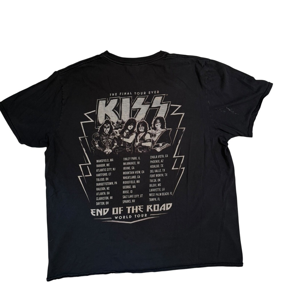 KISS The Final Tour Ever Band Tee Size 2XL Distressed End Of The Road - Picture 2 of 11